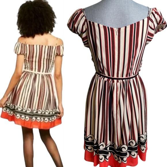 ANNA SUI ~ SILK STRIPED DRESS - Picture 2 of 10